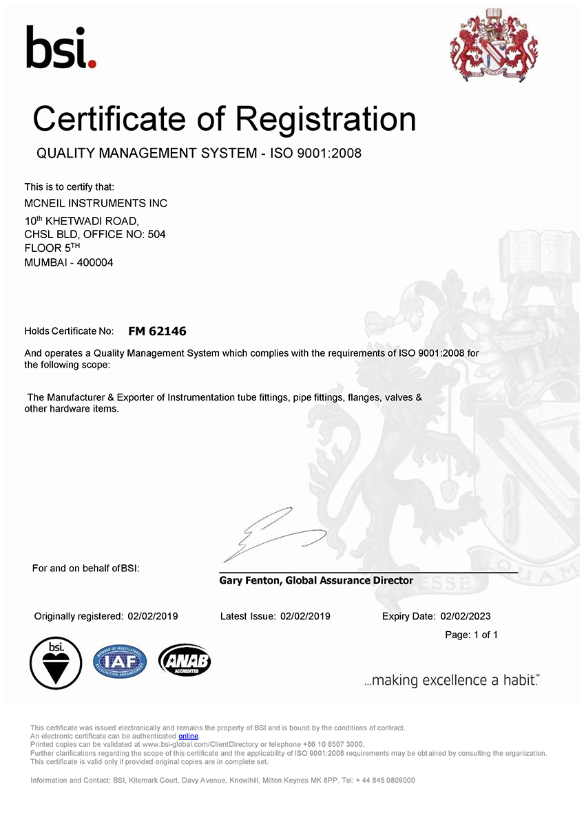 BSI Registration Certificate
